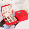 Personalized Name PU Leather Jewelry Box Birthflower Jewelry Organizer Gifts for Her Wedding Gift