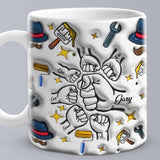 Personalized 3D Inflated Effect Kids Name Mug - Perfect Father's Day Gift