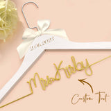 Customizable Text Name Date Bow Wedding Dress Hanger Gift for Weddings