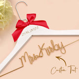 Customizable Text Name Date Bow Wedding Dress Hanger Gift for Weddings
