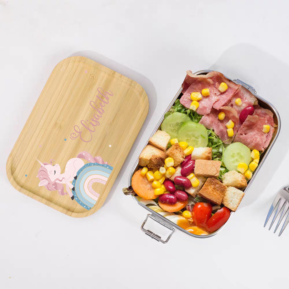 Personalized Lunch Box for Children Custom Stainless Steel Lunch Box with Name Back to School Gift for Children
