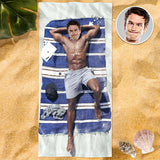 Custom Photo Face Beach Towel Face Towel With Your Dream Body Best Friend Gift 80*160cm