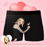 Custom Girlfriend Hugs Boxer Shorts Christmas Gift For Him