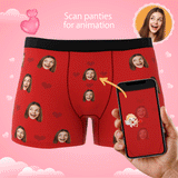 Custom Photo Boxer Men's, Heart Face Underwear - Men