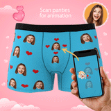 Custom Photo Boxer Men's, Heart Face Underwear - Men