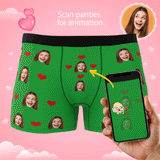 Custom Photo Boxer Men's, Heart Face Underwear - Men