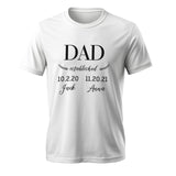 Personalized Daddy Established T-Shirt Father's Day Birthday Gift for Dad Grandpa