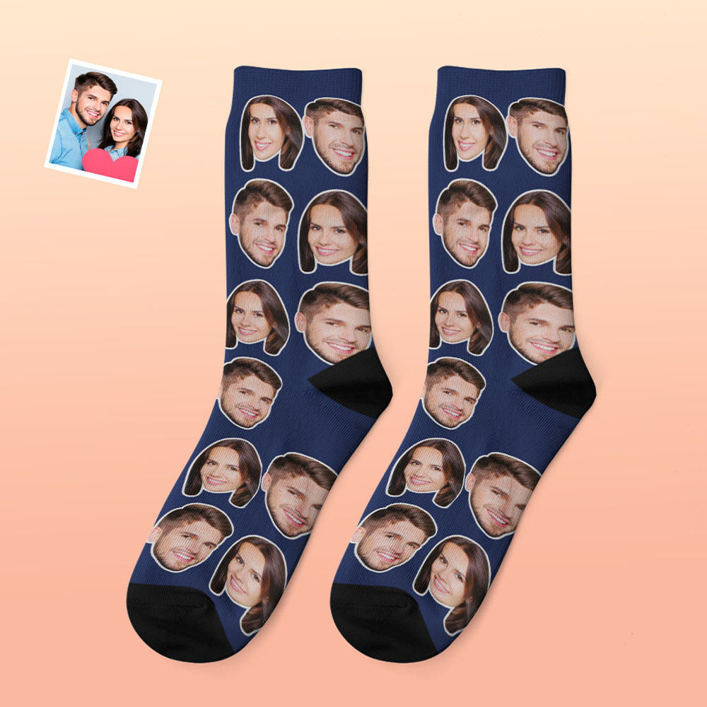 Custom Photo Thick Socks Winter Warm Couple Gifts