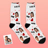 Custom Face Socks Personalized Photo Socks Gift For Family - Love