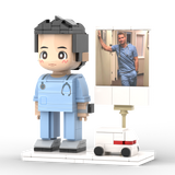 Full Body Customized 1 Person Brick Figures with Photo Doctor Theme Gift Birthday Gift Valentines Gift Father's