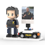 Full Body Customized 1 Person Brick Figures with Photo Police Theme Gift Birthday Gift Valentines Gift Father's