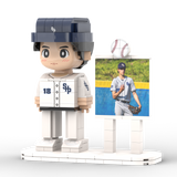 Body Customized 1 Person Brick Figures with Photo Baseball Theme Gift Birthday Gift Valentines Gift Father's