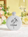 Personalized Birth Flower Round Flasks with Name 5oz Glitter Flask Wedding Birthday Gift for Her