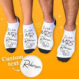 Fun Personalized Socks for Newlyweds Honeymoon Gift for Him and Her Matching Socks for Bride and Groom