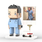 Full Body Customized 1 Person Brick Figures with Photo Doctor Theme Gift Birthday Gift Valentines Gift Father's