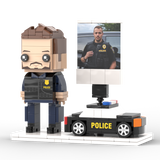 Full Body Customized 1 Person Brick Figures with Photo Police Theme Gift Birthday Gift Valentines Gift Father's
