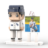 Body Customized 1 Person Brick Figures with Photo Baseball Theme Gift Birthday Gift Valentines Gift Father's