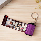 Custom Text Colorful Roll Film Keychain Camera Keychain Meaningful Gifts For Couples