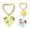Custom Calendar Photo Keychain Heart Engraved Keyring Anniversary Memorial Gift Wedding Gift
