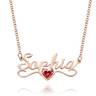 Personalized Name Necklace with Heart Birthstone Birthday Anniversary Gift for Her Wedding Gift