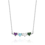 Personalized Heart-Shaped Birthstone Necklace Anniversary Birthday Gift for Her