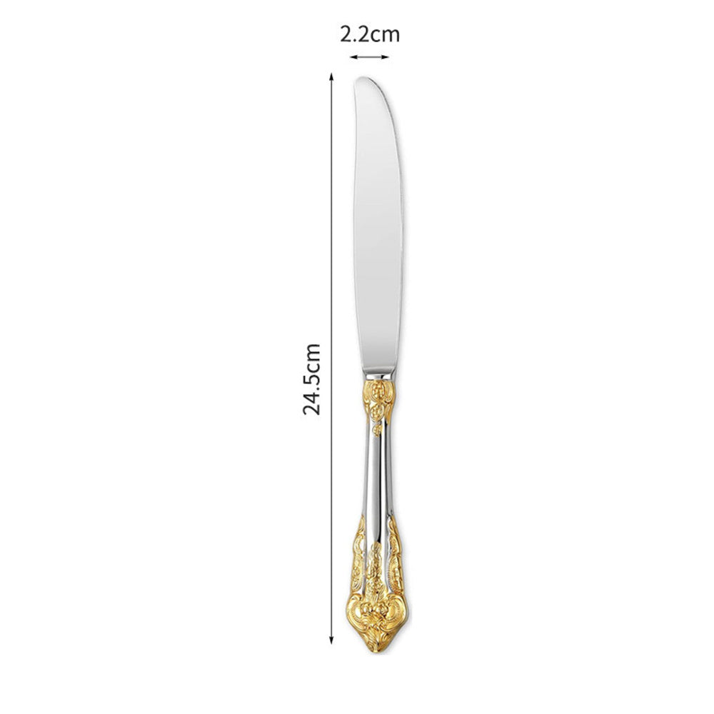 Wedding Stainless Steel Knives and Forks Vintage Embossed Cutlery Gift for Wedding