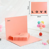 3D Creative Valentine's Day Wedding Pop Up Card Romantic Pink Heart Pop Up Greeting Card