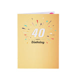 Lights and Music 40th Happy Birthday 3D Pop Up Greeting Card for Her or Him