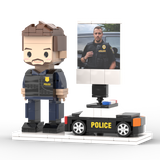 Full Body Customized 1 Person Brick Figures with Photo Police Theme Gift Birthday Gift Valentines Gift Father's