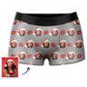 Customized Face Boxers Christmas Hat Printed Underwear with Picture