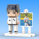Body Customized 1 Person Brick Figures with Photo Baseball Theme Gift Birthday Gift Valentines Gift Father's