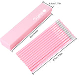 Personalized Name Pink Box of 12 HB Pencils with Eraser Pink Stationery Set Back to School Gift for Kids