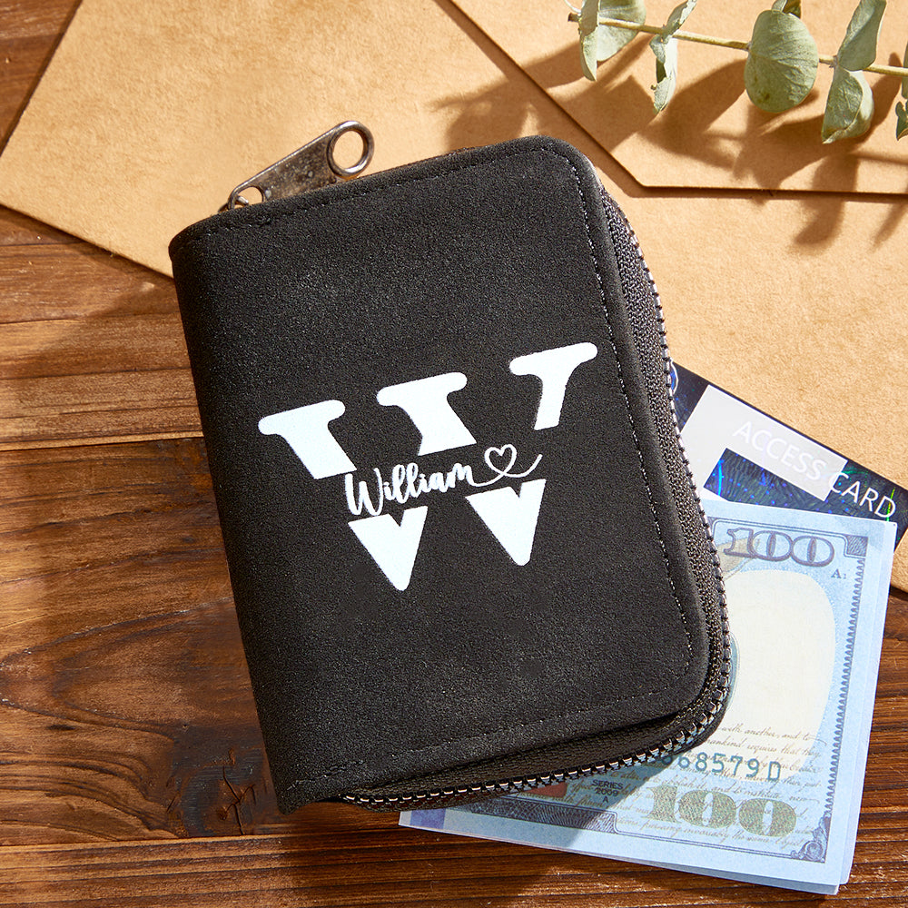 Personalized Leather Wallet with 18 Card Slots Card Holder Wallet Birthday Gift for Him