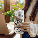 Personalized Wildflowers 20oz Name Skinny Tumbler with Straw Appreciation Gift for Teacher Back to School Gift
